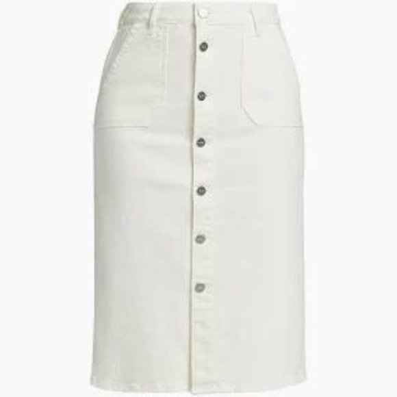 Paige Meadow Midi Skirt Tonal Ecru Size 28 - Picture 8 of 14